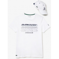 CAMISETA LACOSTE NOVAK DJOKOVIC + BONÉ - BRANCO